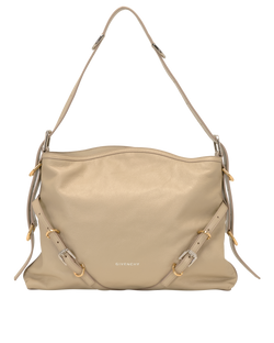Medium Voyou Shoulder Bag, Calf Leather, Beige, DB/S, 4*
